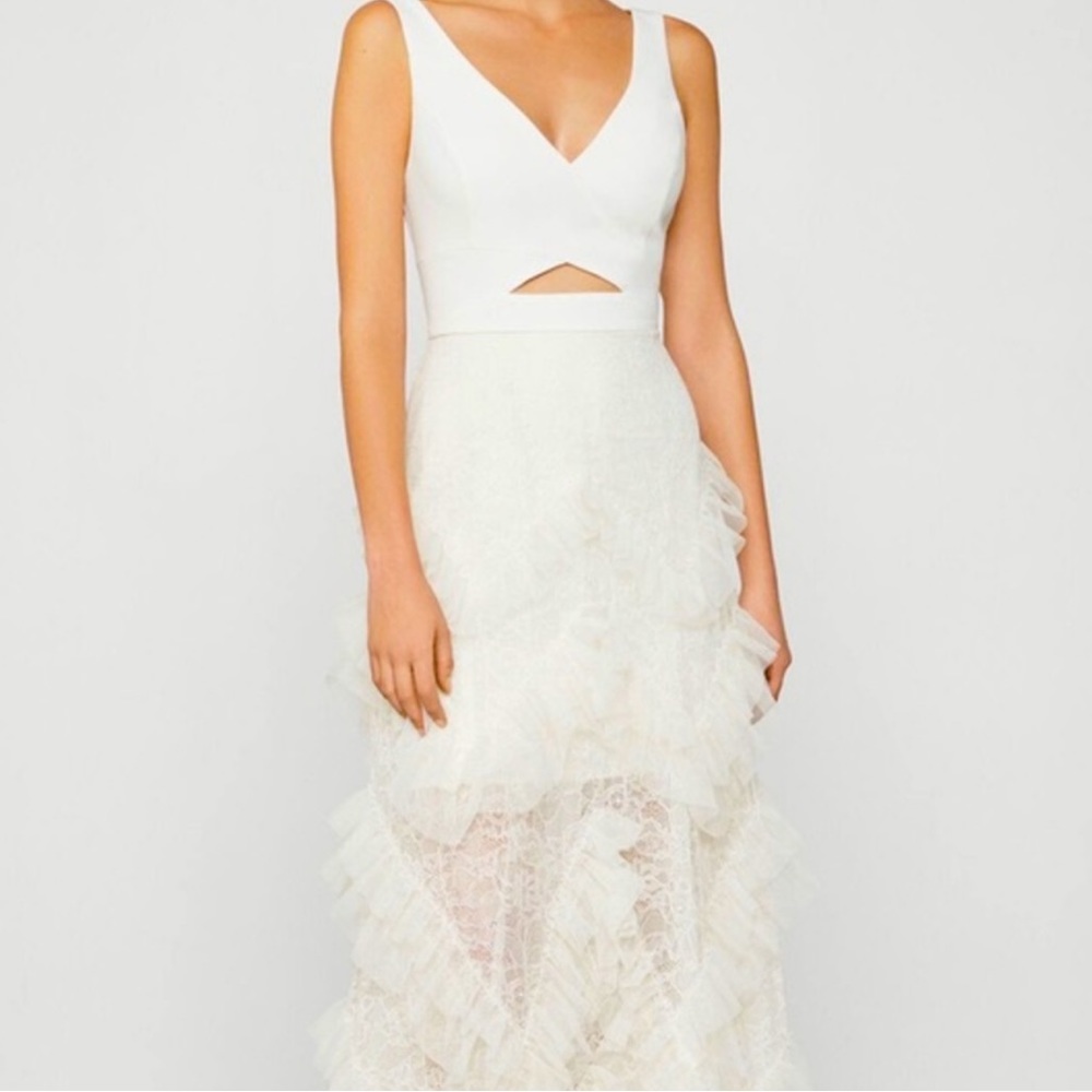 BCBGMAXAZRIA Lace and Tulle Gown